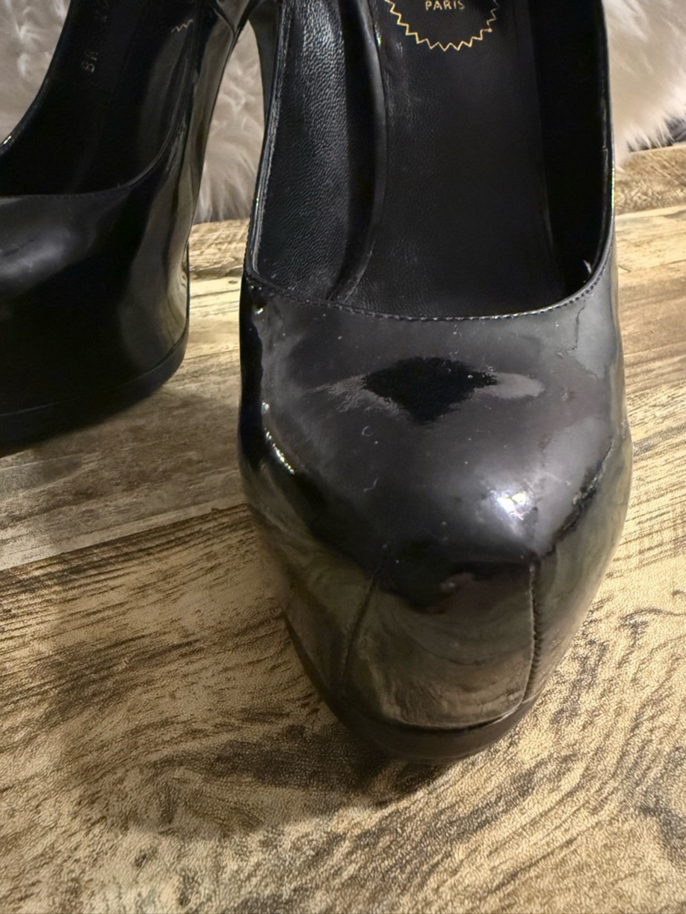 Yves Saint Laurent (YSL) Black Patent Platform Stiletto Pumps – EU 37 (US ~7) - Picture 9 of 9